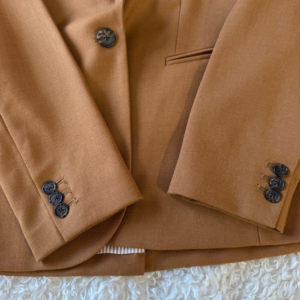 J.Crew Parke Blazer Caramel Wool Flannel #J5627 Classic Jacket Women’s Size 10 - Picture 9 of 16